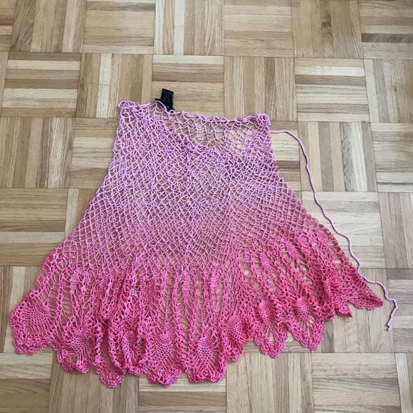 Majora Pink Ombre Crochet Poncho - OS - Picture 4 of 8